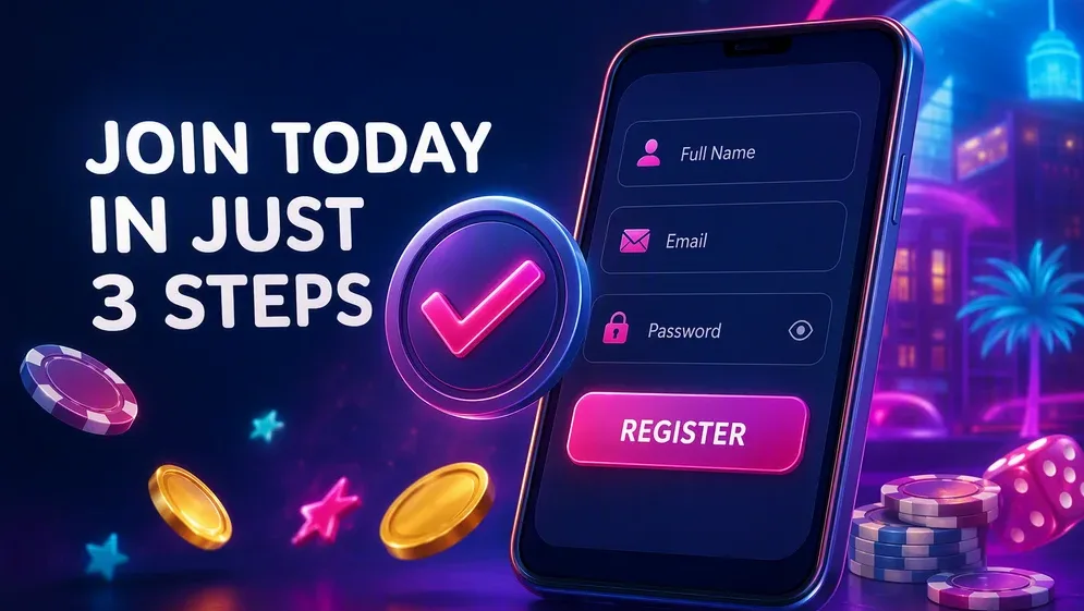 Mobile signup form with checkmark icon